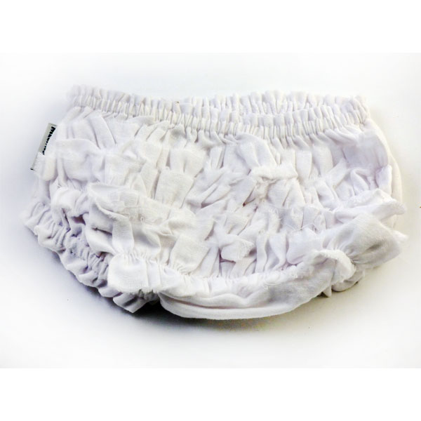 White cotton bottoms with frill Meerkat Kids