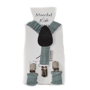 Duck egg linen suspenders