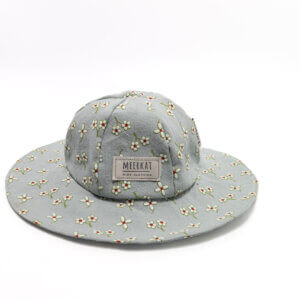 Seafoam Sun Hat With Flower Print